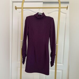 Jennifer Lopez Deep Purple Long Sleeve Dress